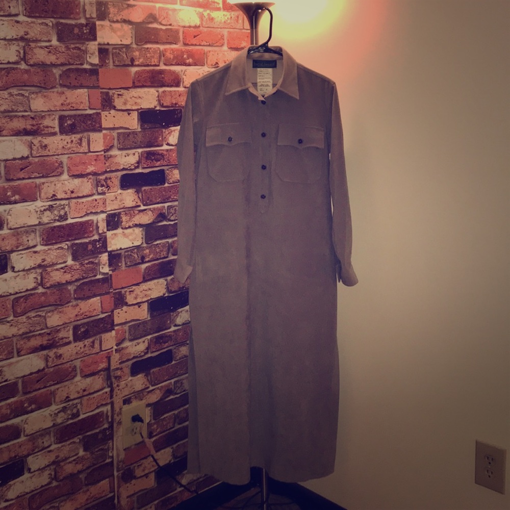 Harve Benard sexy gray suede dress